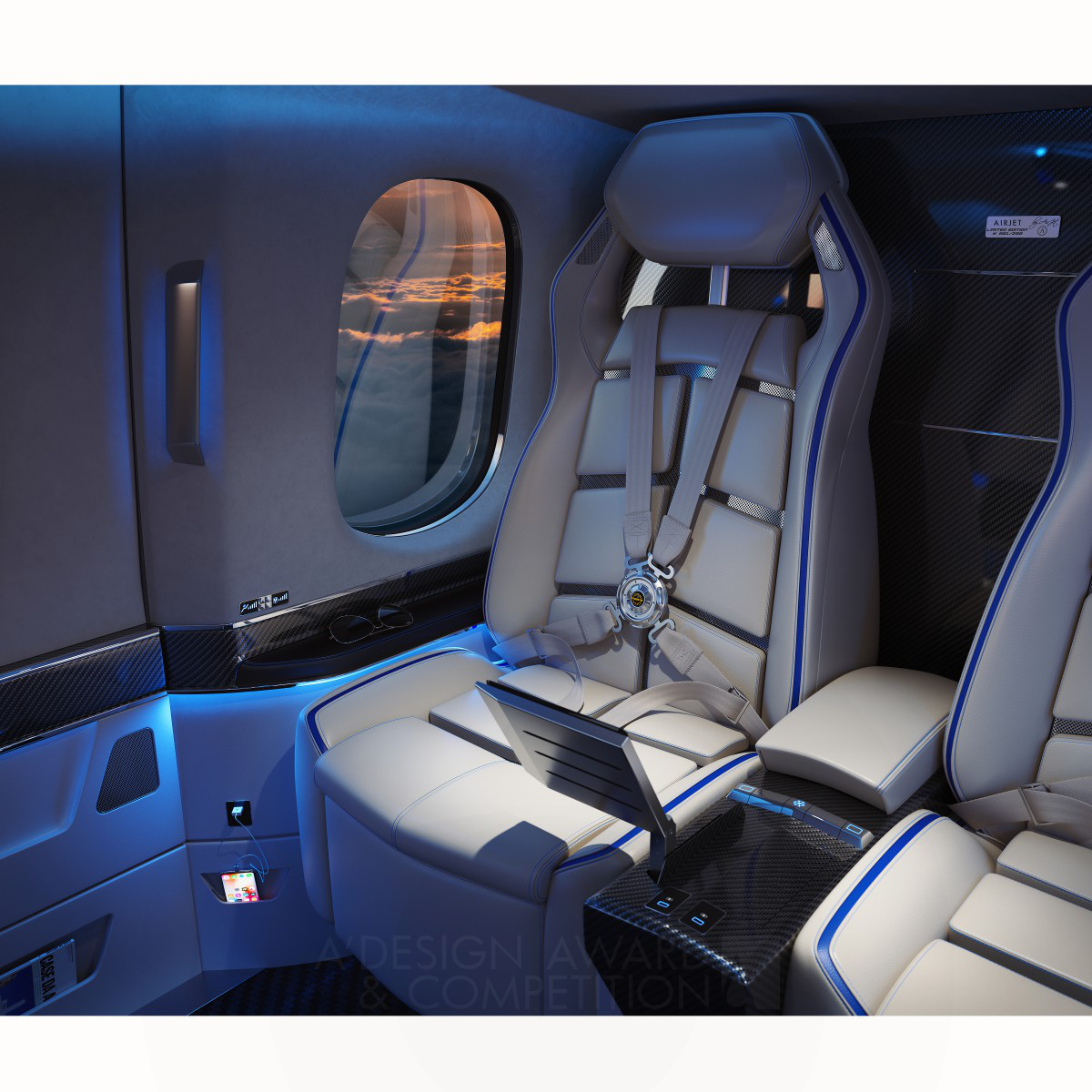 Jean-Pierre Alfano wins Golden at the prestigious A' Vehicle, Mobility and Transportation Design Award with Private Helicopter Aircraft Interior.