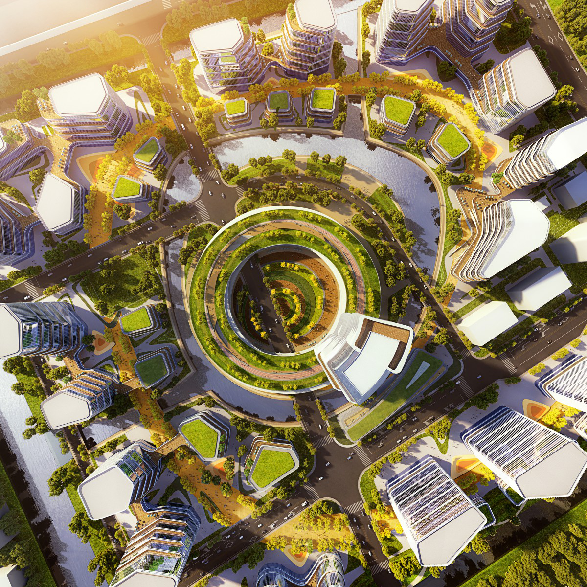 Fibonacci Spiral Industrial Park by L and M Design Lab Silver Urban Planning and Urban Design Award Winner 2021 