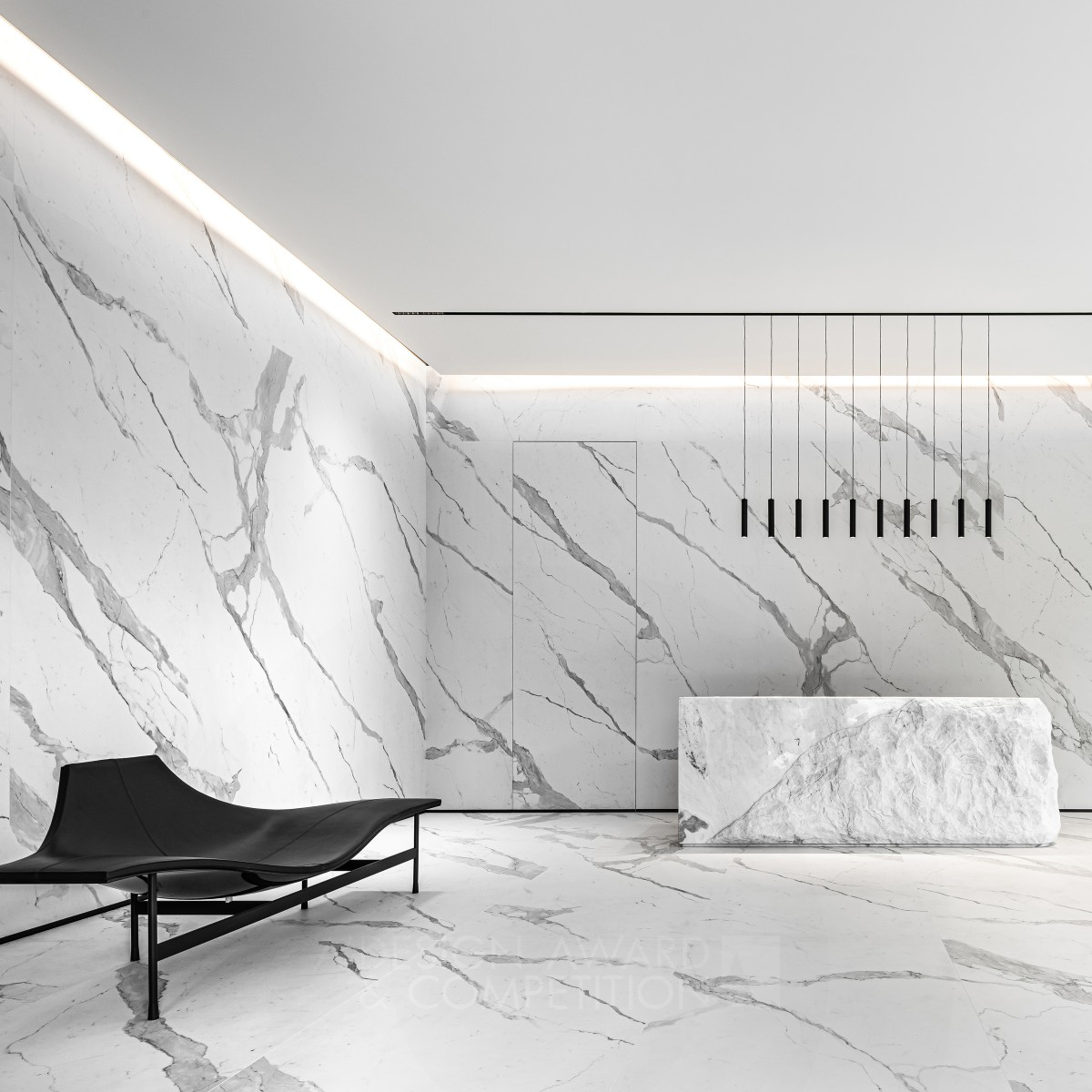 Marbled Infinity Sales Center Reception