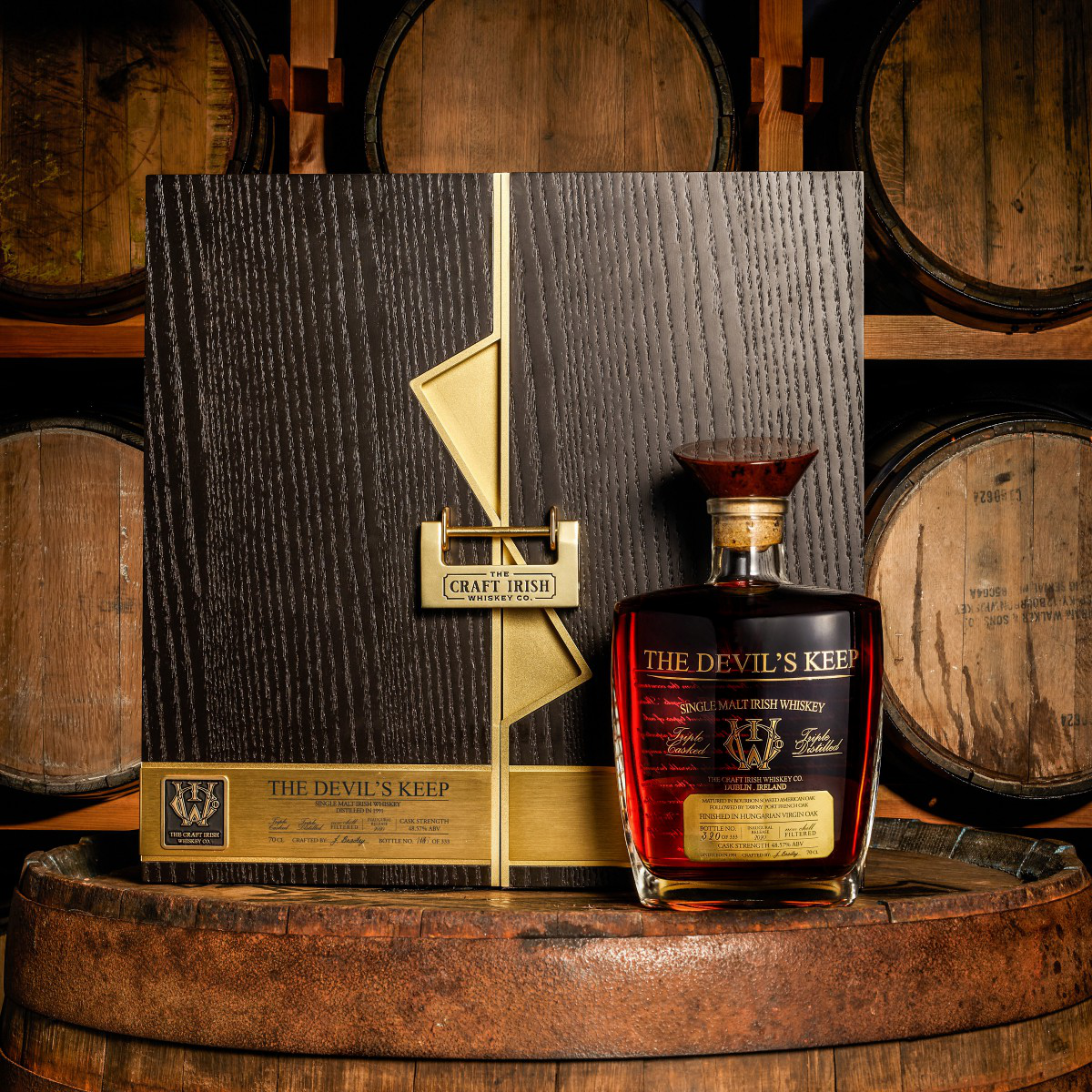 Tiago Russo wins Golden at the prestigious A' Packaging Design Award with The Devil's Keep Ultra Rare Single Malt Irish Whiskey.