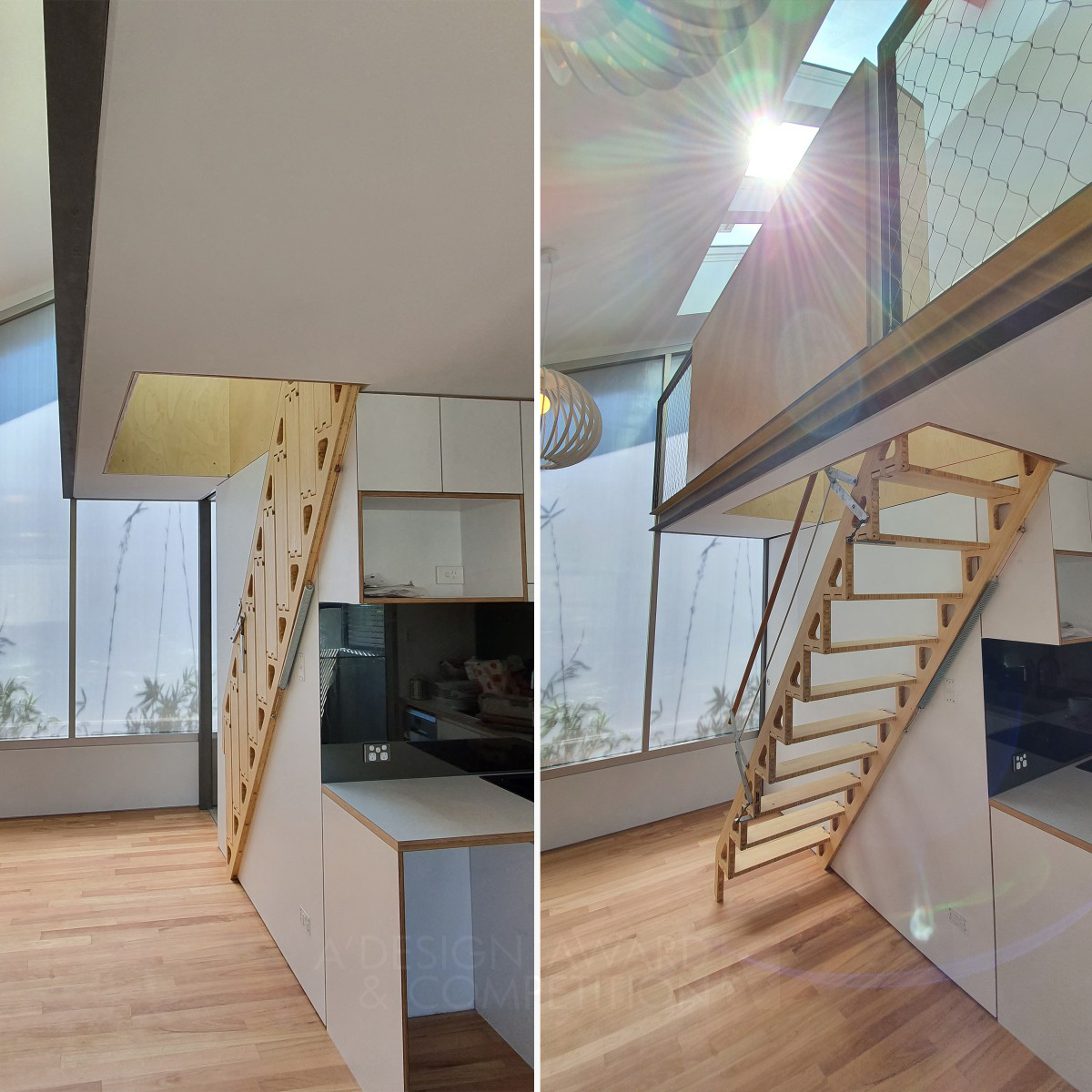 Zev Bianchi wins Silver at the prestigious A' Building Materials and Construction Components Design Award with Bcompact Hybrid Compact Side Folding Stair.