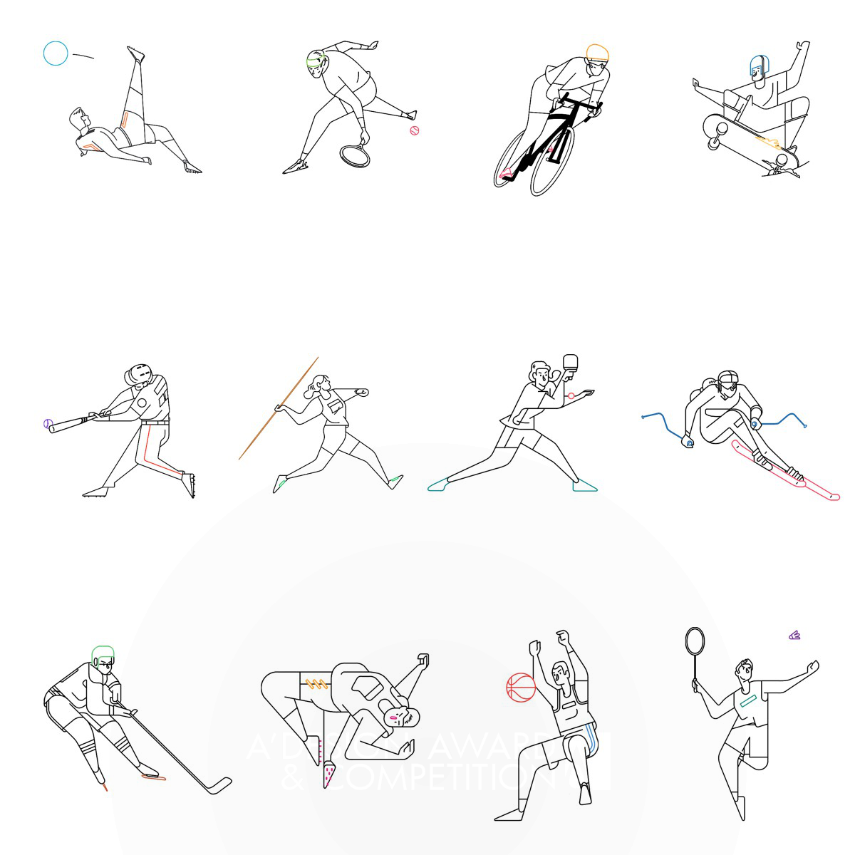 Athletic Illustration Series by Hao Li