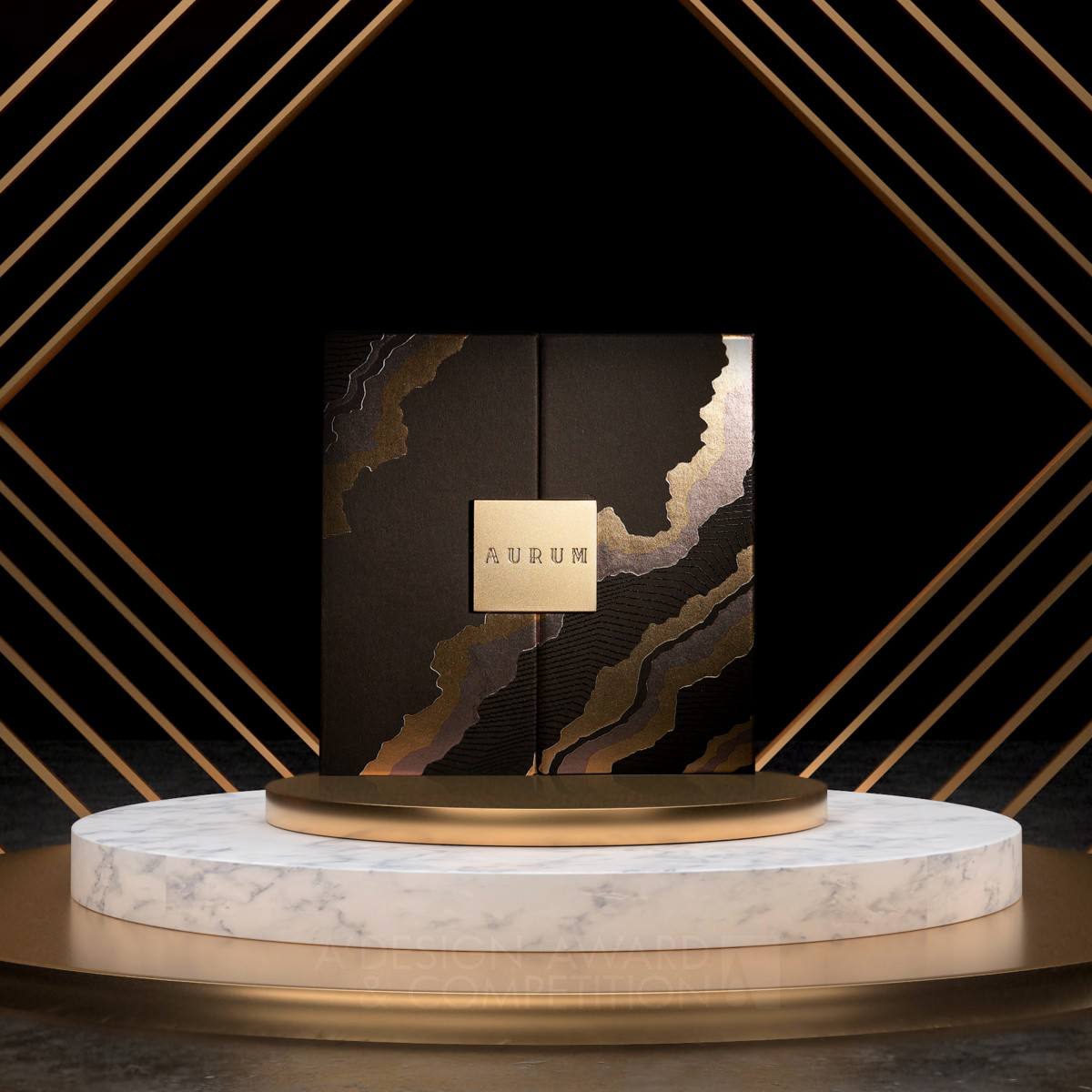 Aurum Gold Leaves Packaging by LLAB Design Ltd Golden Luxury Design Award Winner 2021 