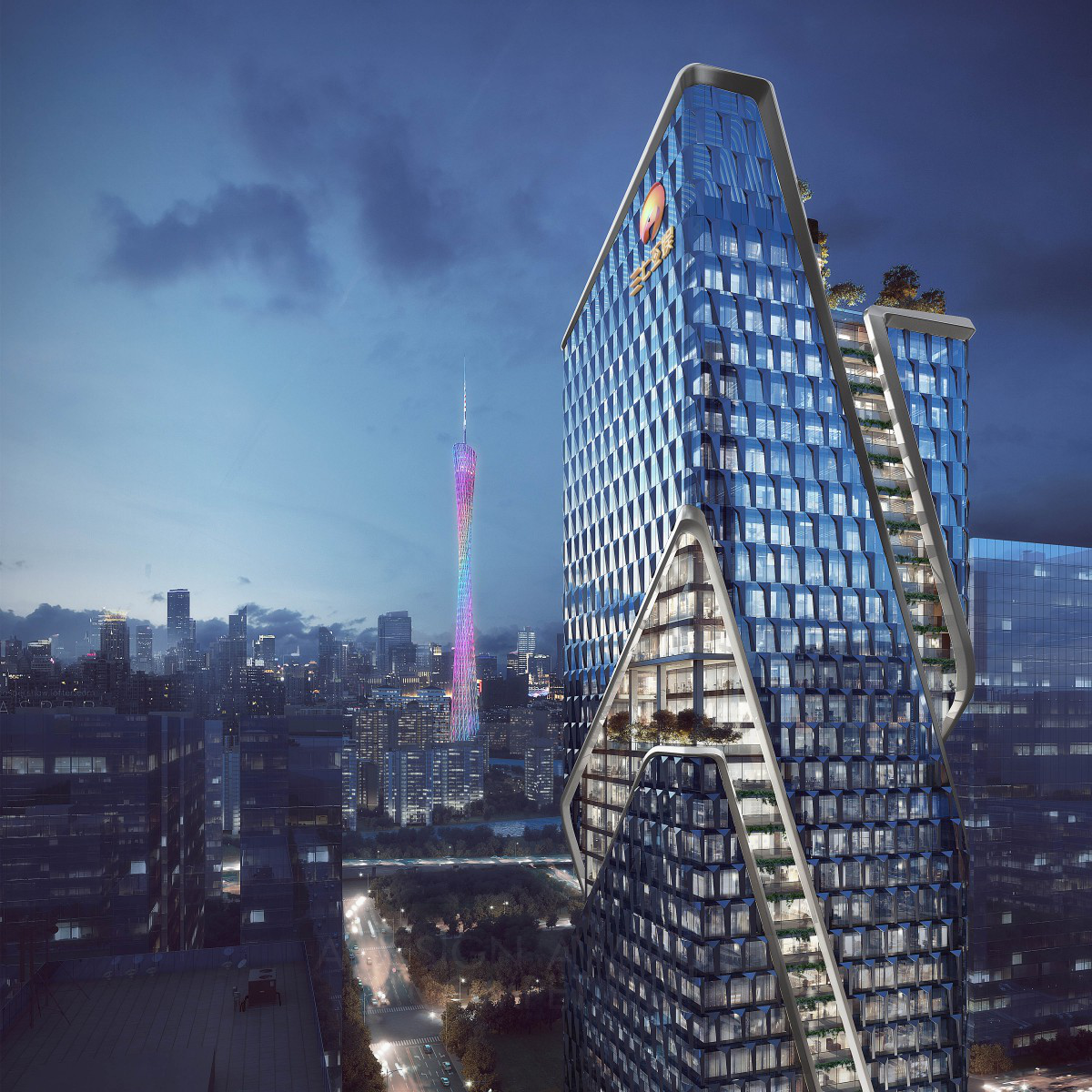 37インタラクティブエンターテイメント本社：革新的なモジュール化された高層ビルデザイン