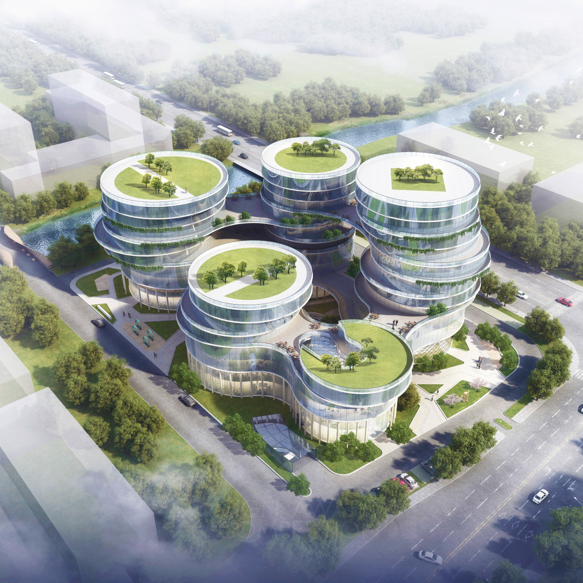 瓦财总部：融合财富与网络的绿色建筑设计