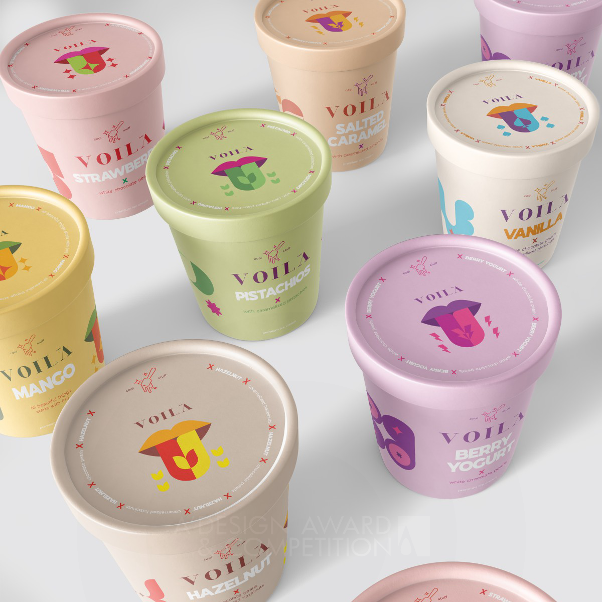 Voila Cool Stuff Ice Cream Packaging by BOLD Branding