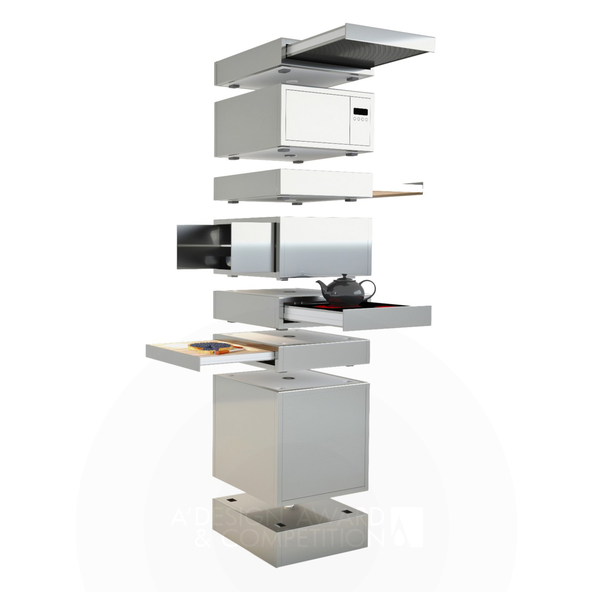 Andrea Cingoli wins Iron at the prestigious A' Kitchen Furniture, Equipment and Fixtures Design Award with Totem Appliances Assembly System.