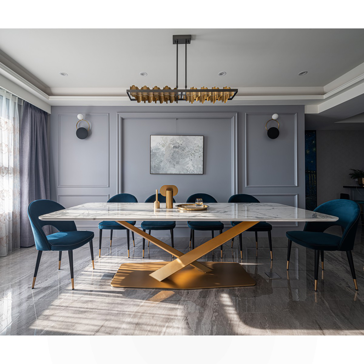 Aqua Romance: French Neoclassical Apartment Design