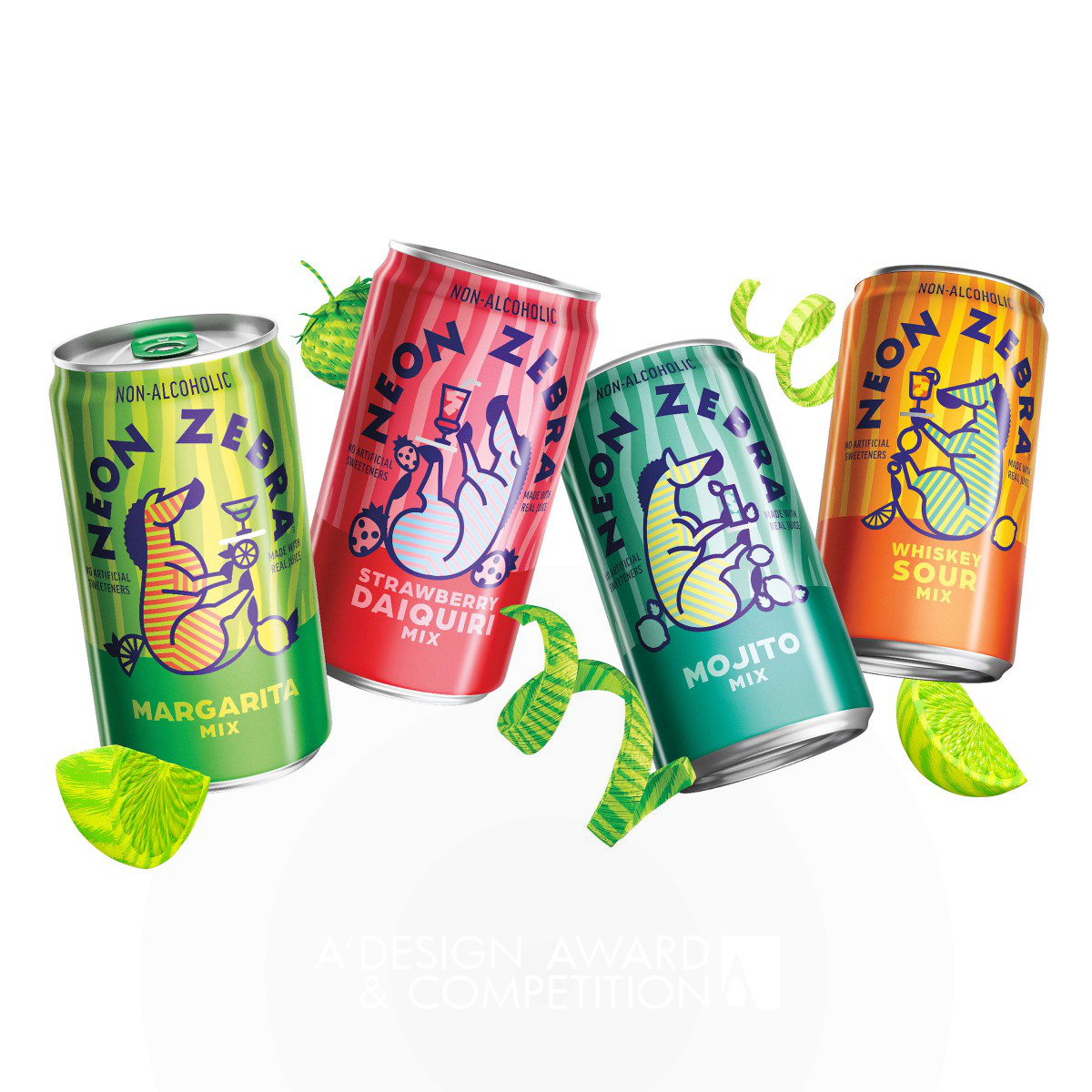 PepsiCo Design and Innovation wins Silver at the prestigious A' Packaging Design Award with Neon Zebra Brand Launch Beverage Packaging.