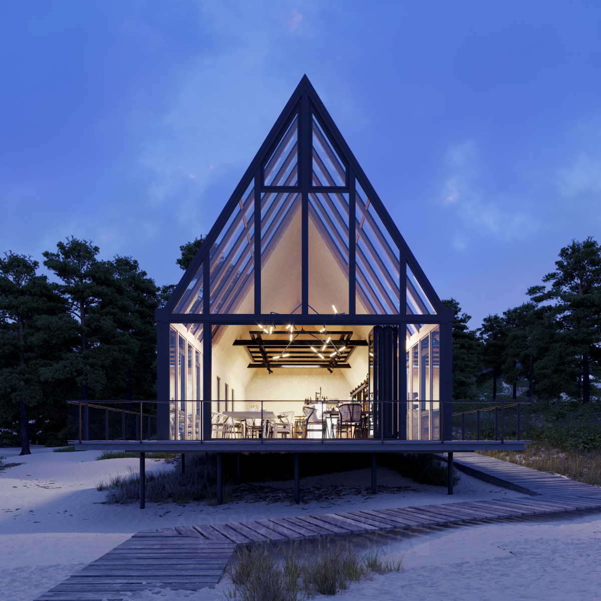 Beach Cabin on the Baltic Sea Hospitality by Peter Kuczia Golden Architecture, Building and Structure Design Award Winner 2022 