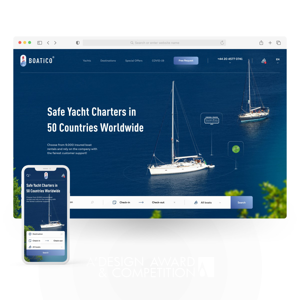 Boatico Yachtcharter <b>Website