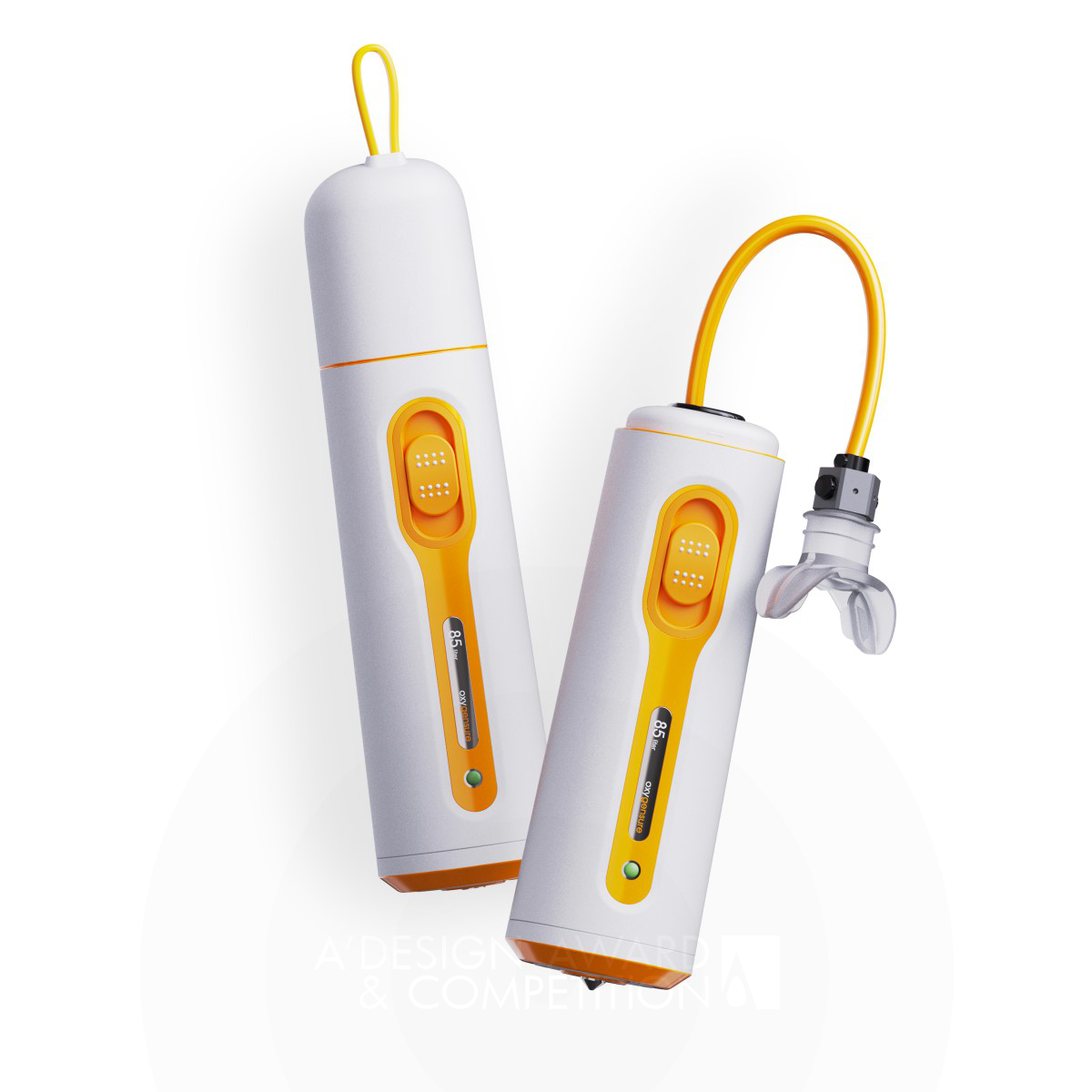 Jianing Dong wins Iron at the prestigious A' Security, Safety and Surveillance Products Design Award with Oxygensure Rescue Bottle with Oxygen Cylinder .