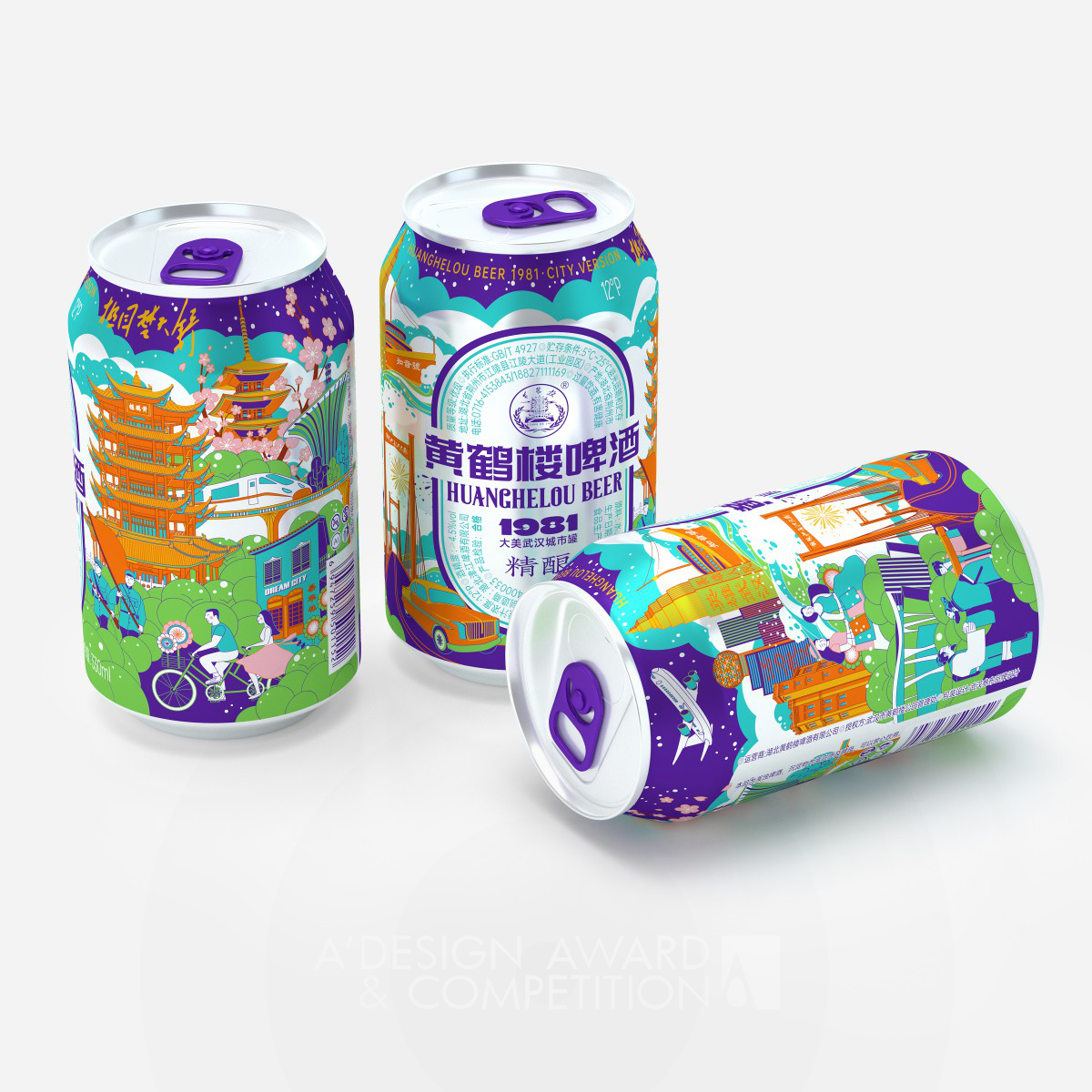 Jin Zhang wins Bronze at the prestigious A' Packaging Design Award with Huanghelou Beer Packaging.