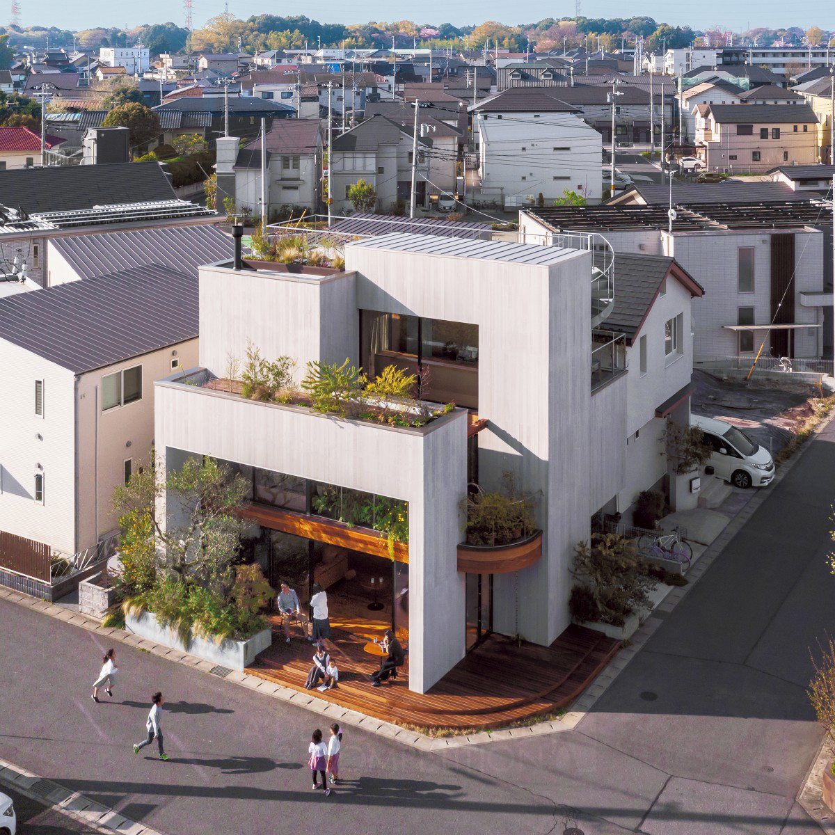 Соединяя общину через архитектуру: жилой дом и офис архитекторов Keisuke Fukui и Keisuke Morikawa