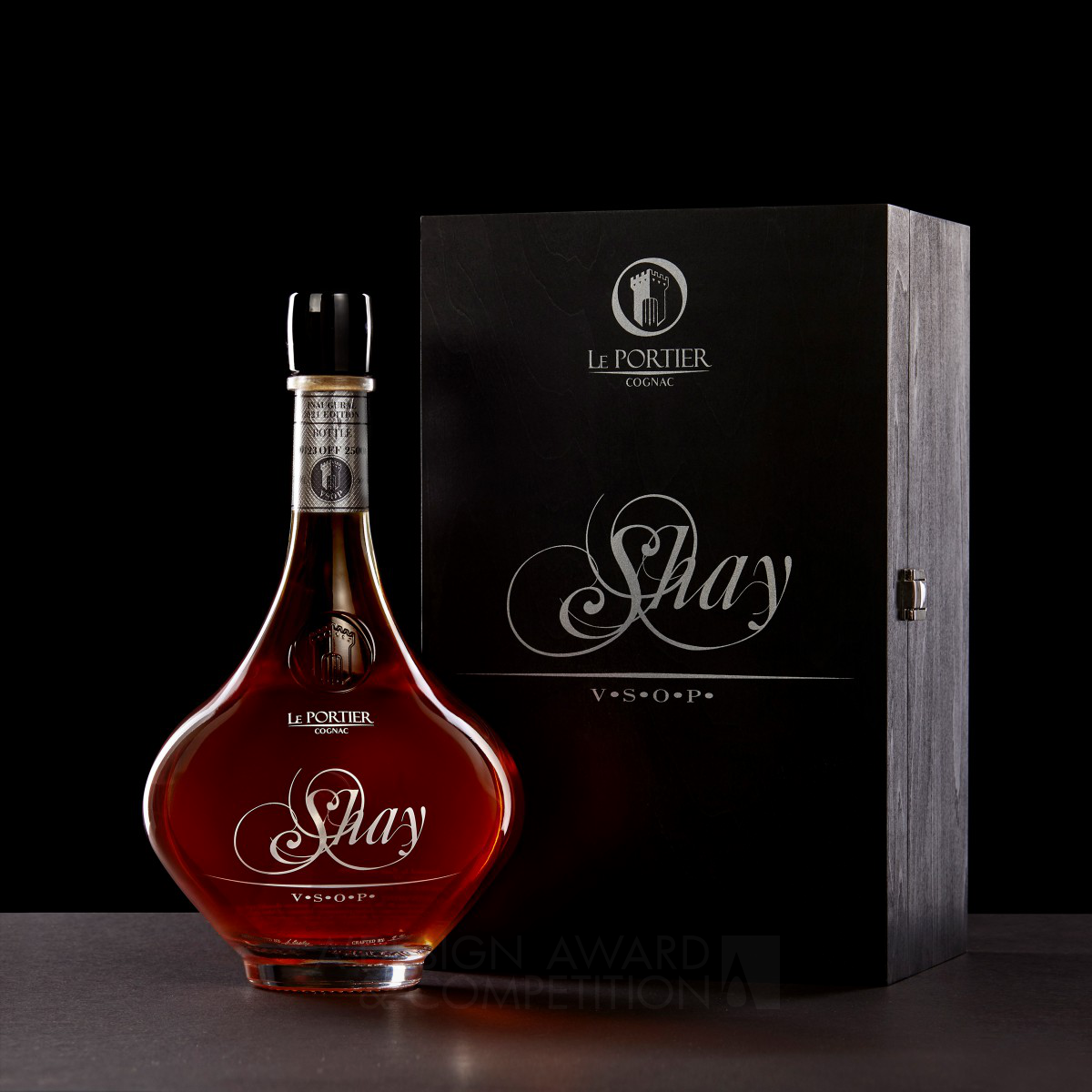 Tiago Russo wins Silver at the prestigious A' Packaging Design Award with Shay Vsop Luxury Cognac.