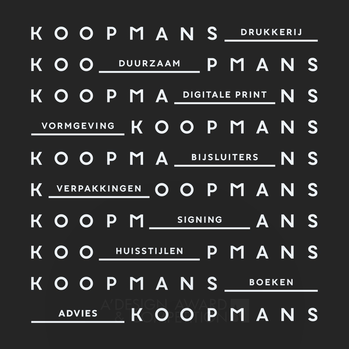 Animated Koopmans Logo Corporate Identity by Ruud Winder - Rebrandt Silver Graphics, Illustration and Visual Communication Design Award Winner 2023 