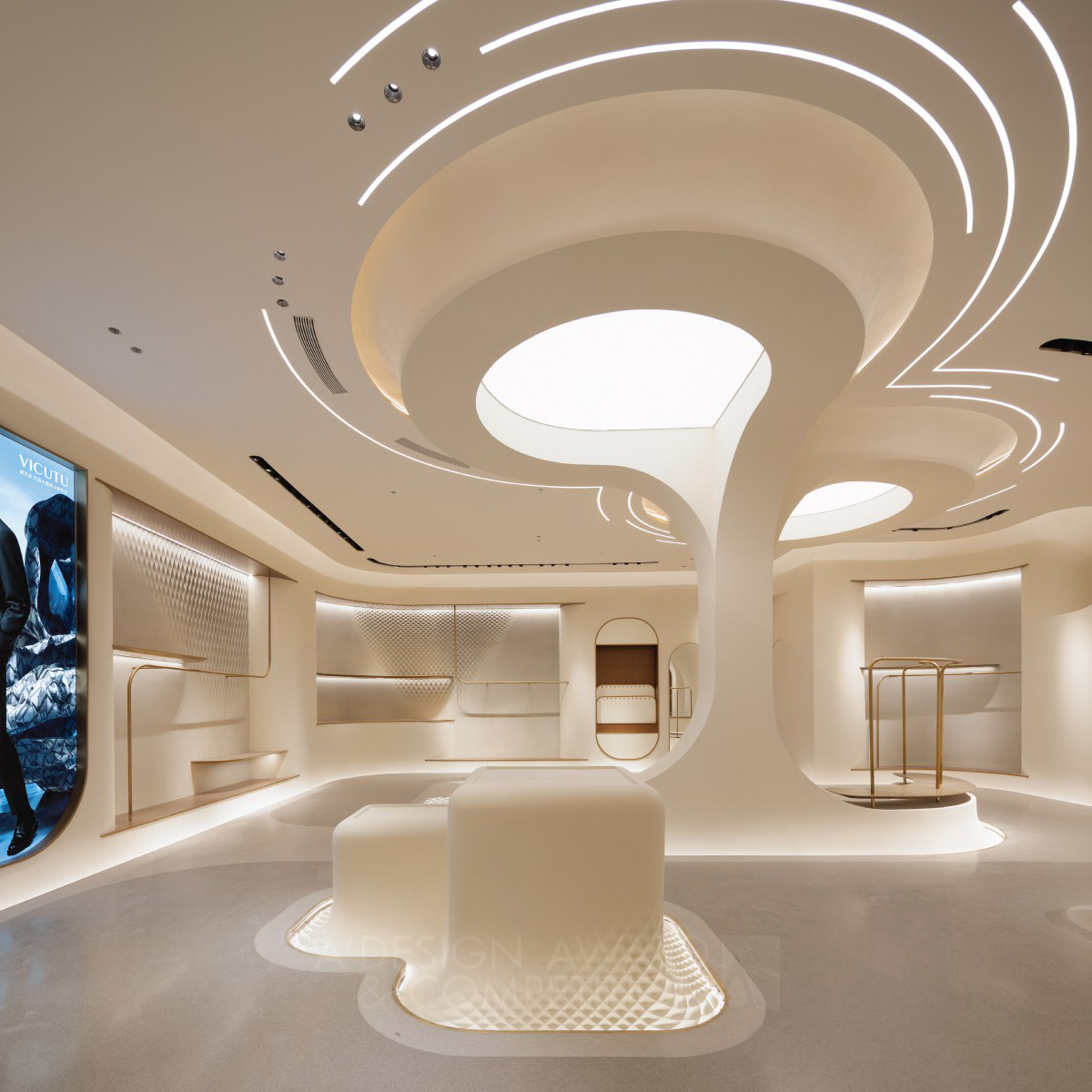 Mo Zheng wins Golden at the prestigious A' Interior Space, Retail and Exhibition Design Award with Vicutu Concept Flagship Store.