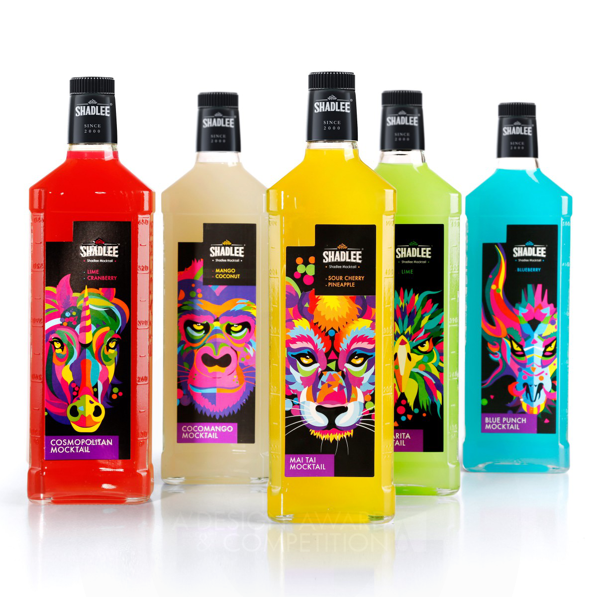 Shadlee : Des étiquettes de boissons Mocktail colorées et modernes