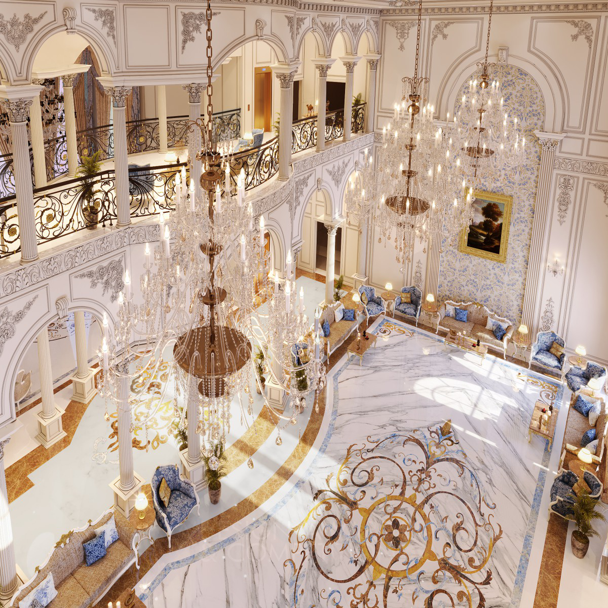 Royal Grandeur Palace Atrium by B5 Design Silver Interior Space and Exhibition Design Award Winner 2023 