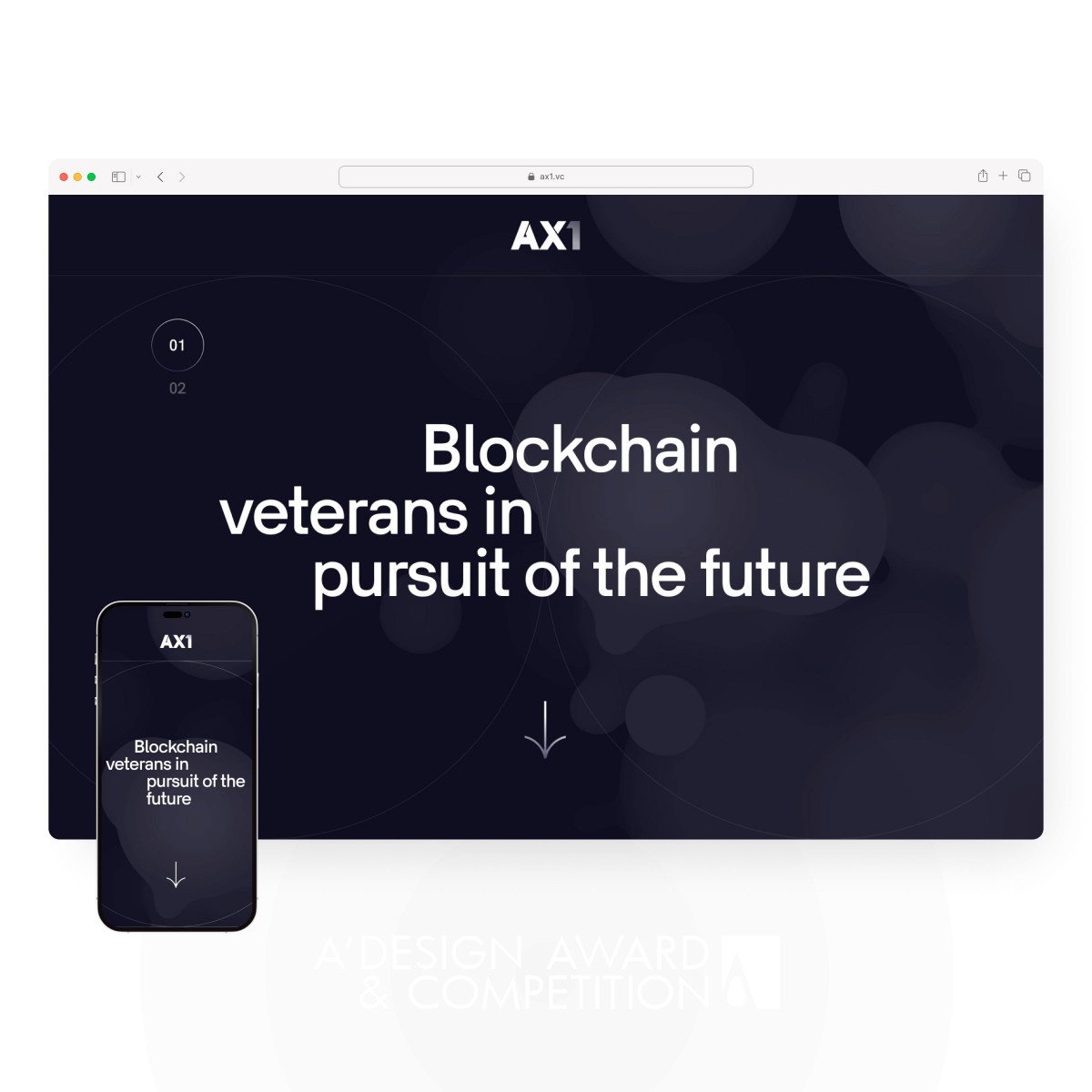 AX1: Eine futuristische Website, die die Möglichkeiten der Blockchain-Technologie präsentiert
