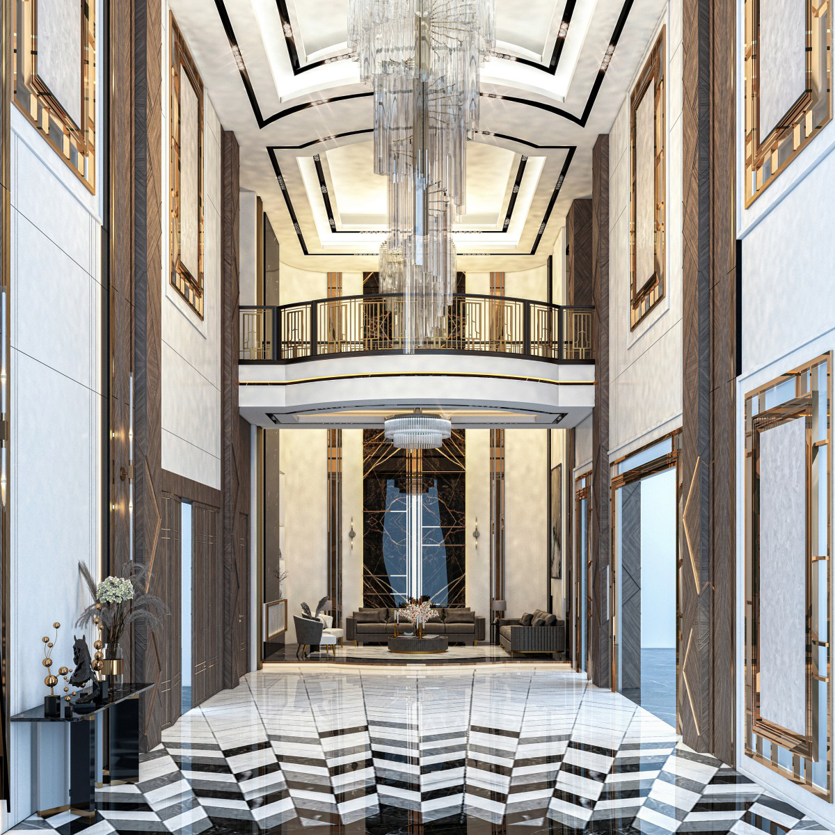 Maxi Hall Modern Villa Hallway by B5 Design Iron Interior Space and Exhibition Design Award Winner 2023 
