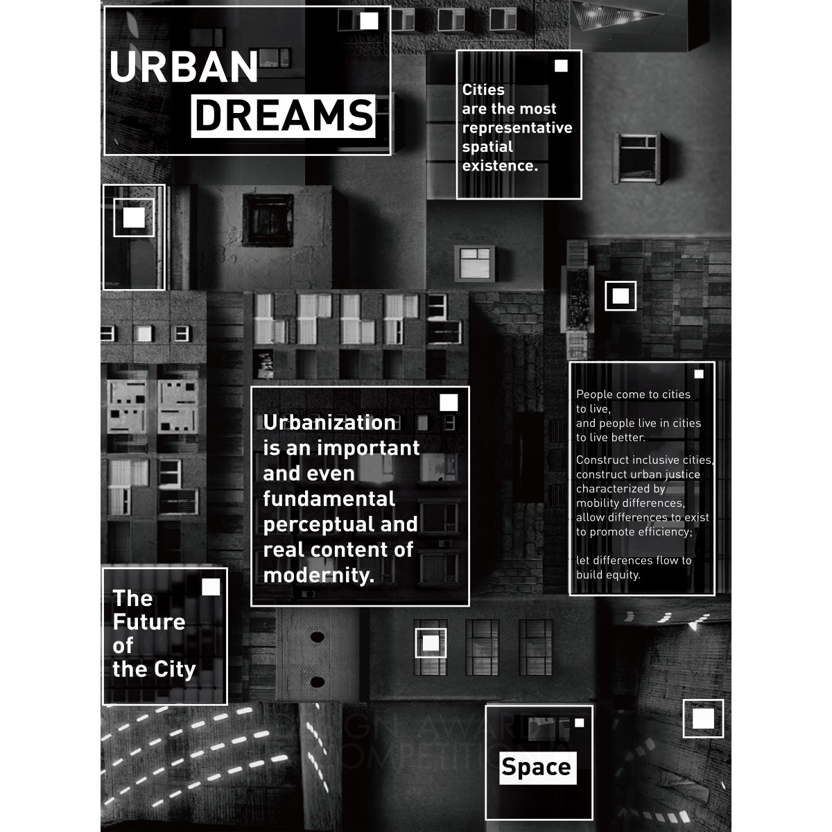 Urban Philosophy Visual Poster Design by Sinong Ding, Wei Liu and Yuhan Sui Iron Graphics, Illustration and Visual Communication Design Award Winner 2023 