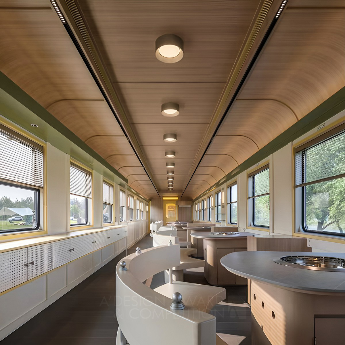 Chuan San Hao  Train Hotpot by Yiming Zhu Bronze Interior Space and Exhibition Design Award Winner 2024 