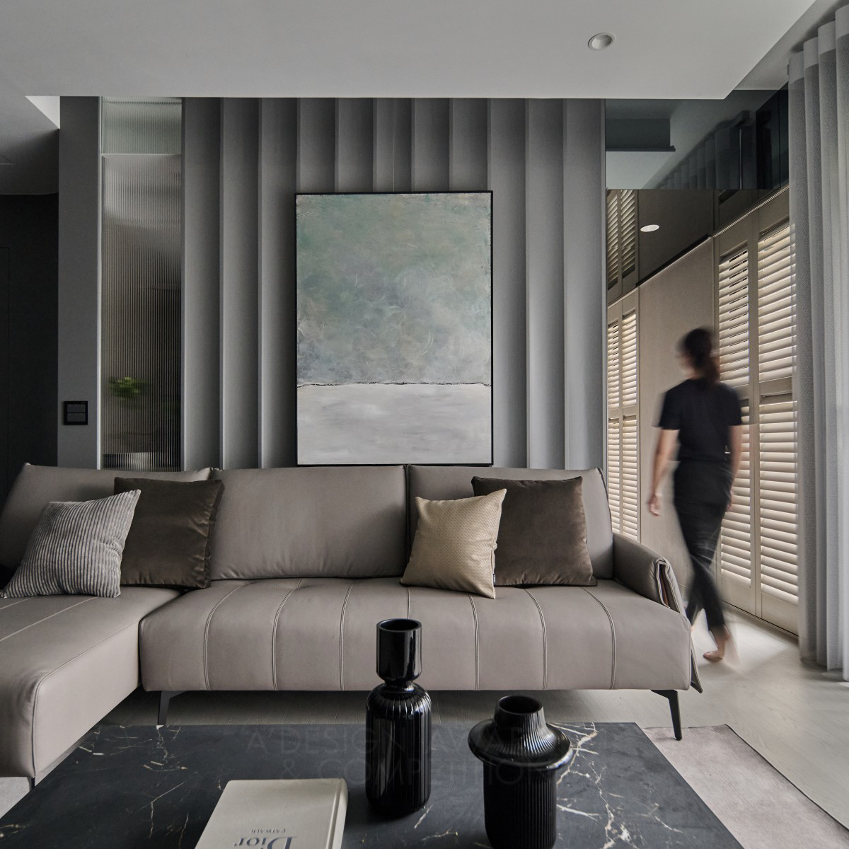 Light Corridor in Grayness Residential Interior Design by Wan Yu Lo