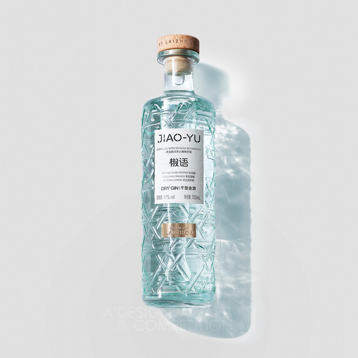 Laizhou Distillery wins Silver at the prestigious A' Packaging Design Award with Jiao Yu Gin Packaging.