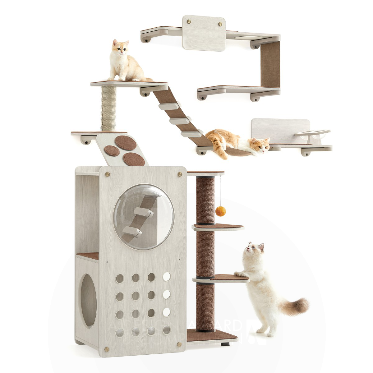 Ziel Home Furnishing Technology Co., Ltd wins Silver at the prestigious A' Pet Care, Toys, Supplies and Products for Animals Design Award with Clickat Diy Cat Furniture.