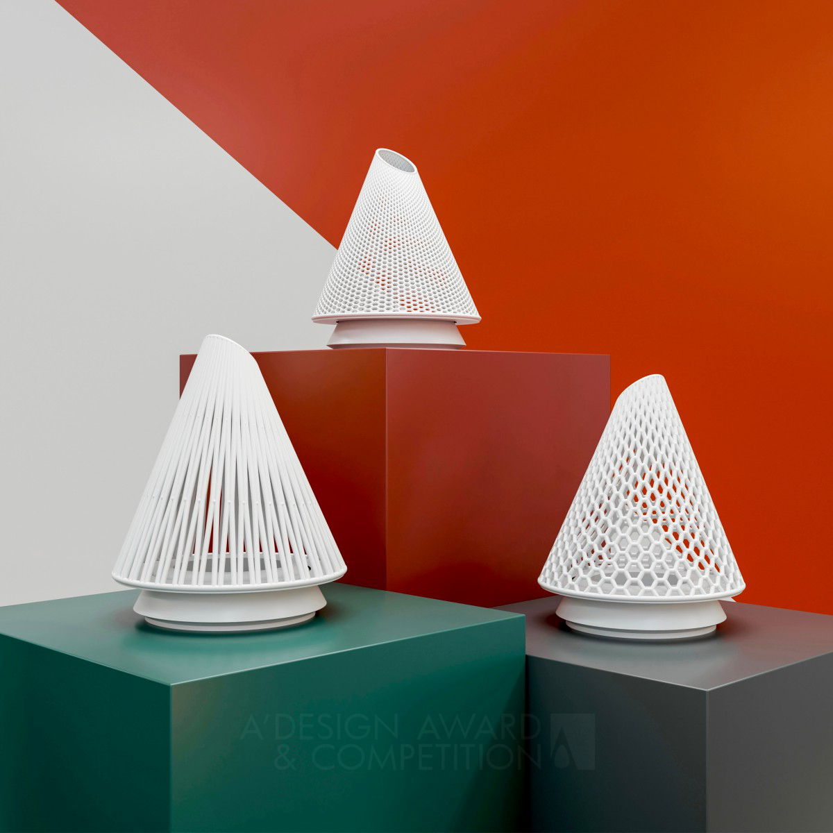 Kezia Age wins Iron at the prestigious A' 3D Printed Forms and Products Design Award with The Conequeror Lamp.