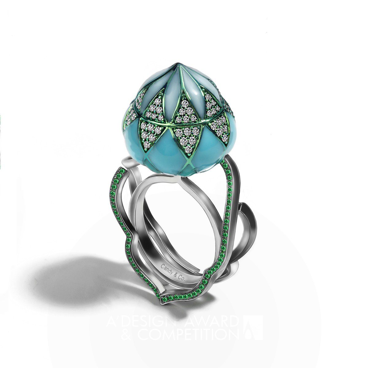 Yang Lu wins Silver at the prestigious A' Jewelry Design Award with Troitsk Emerald Ring.
