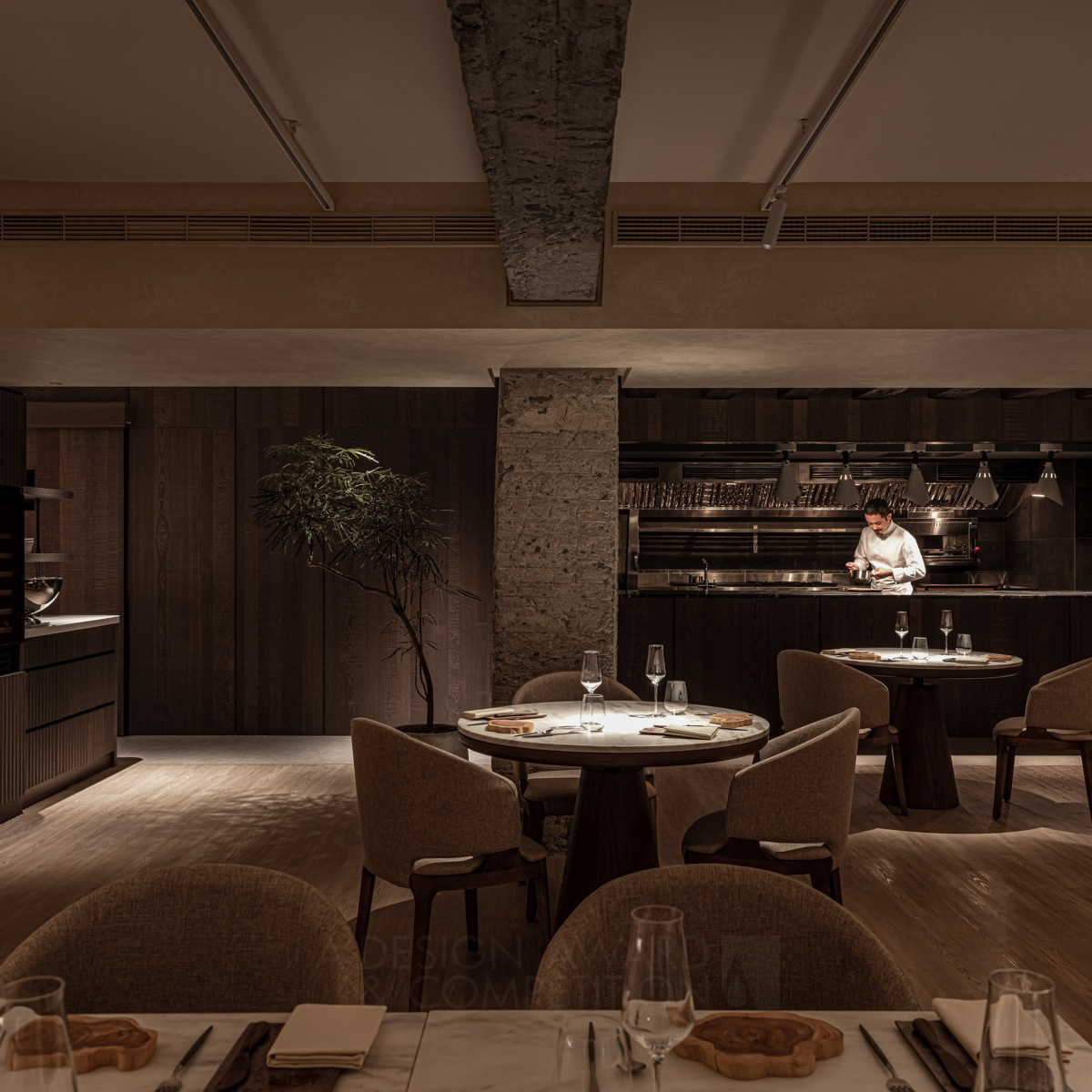 Ecru Restaurant by Chia Yu Chan Silver Interior Space and Exhibition Design Award Winner 2024 
