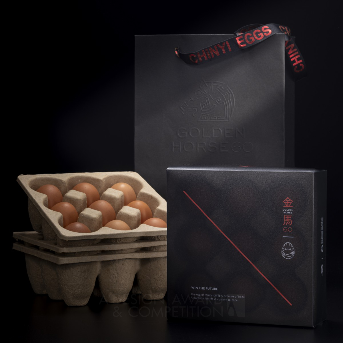 Chien-Cheng, Liu wins Silver at the prestigious A' Packaging Design Award with Win the Future Free-Range Egg Gift Box.