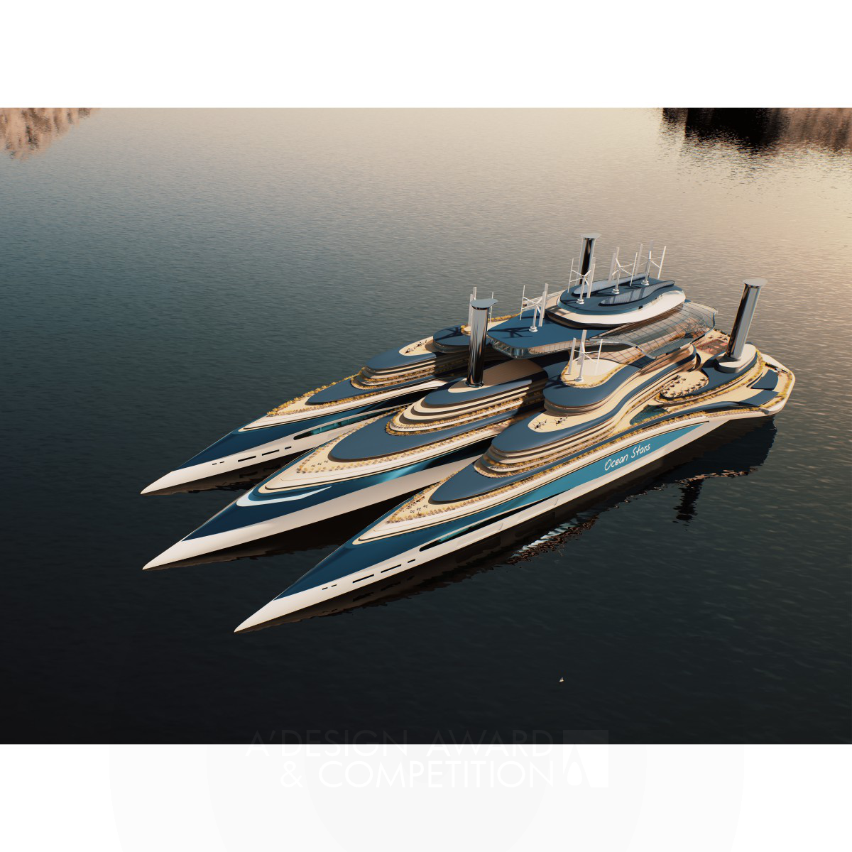 Wandering Ark Hydrogen Powered Trimaran by Shenghan Lu Iron Futuristic Design Award Winner 2024 