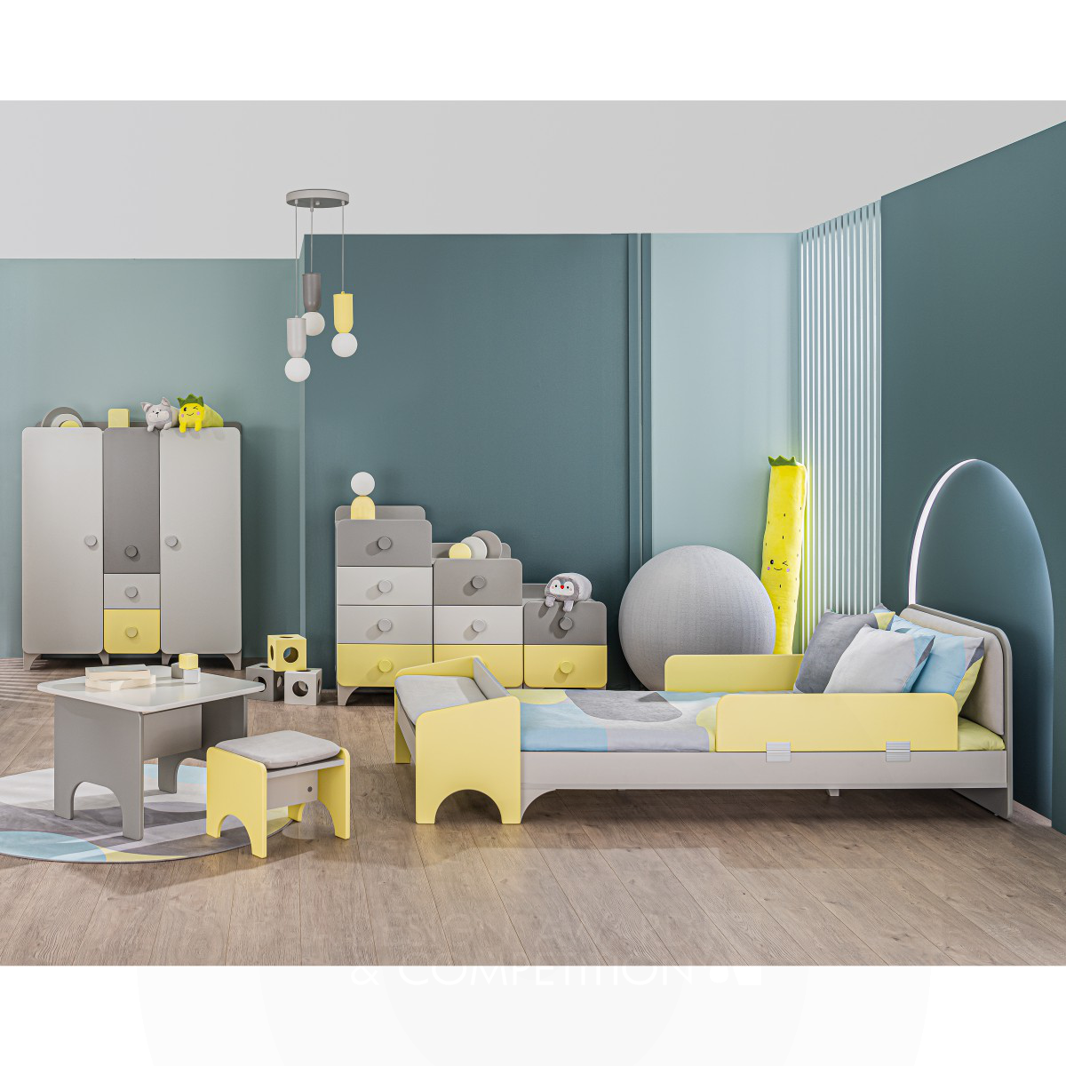 Klaris Roditi wins Iron at the prestigious A' Baby, Kids and Children's Products Design Award with Minia Collection Child Room Furniture Set.