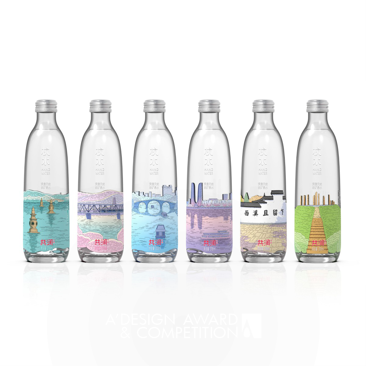 Hangzhou Scenery Mineral Water Packaging by Peng GuoZhi