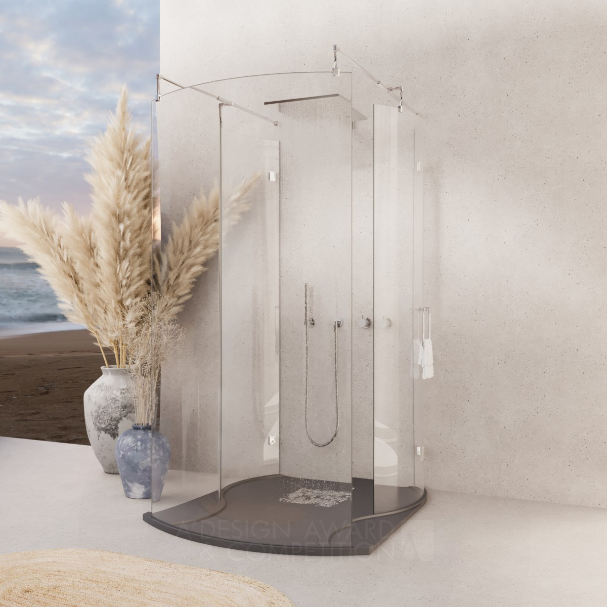 ARTEMIS wins Bronze at the prestigious A' Bathroom Furniture and Sanitary Ware Design Award with Outdoor Walk In Shower Enclosure Artemis Shower Enclosure.
