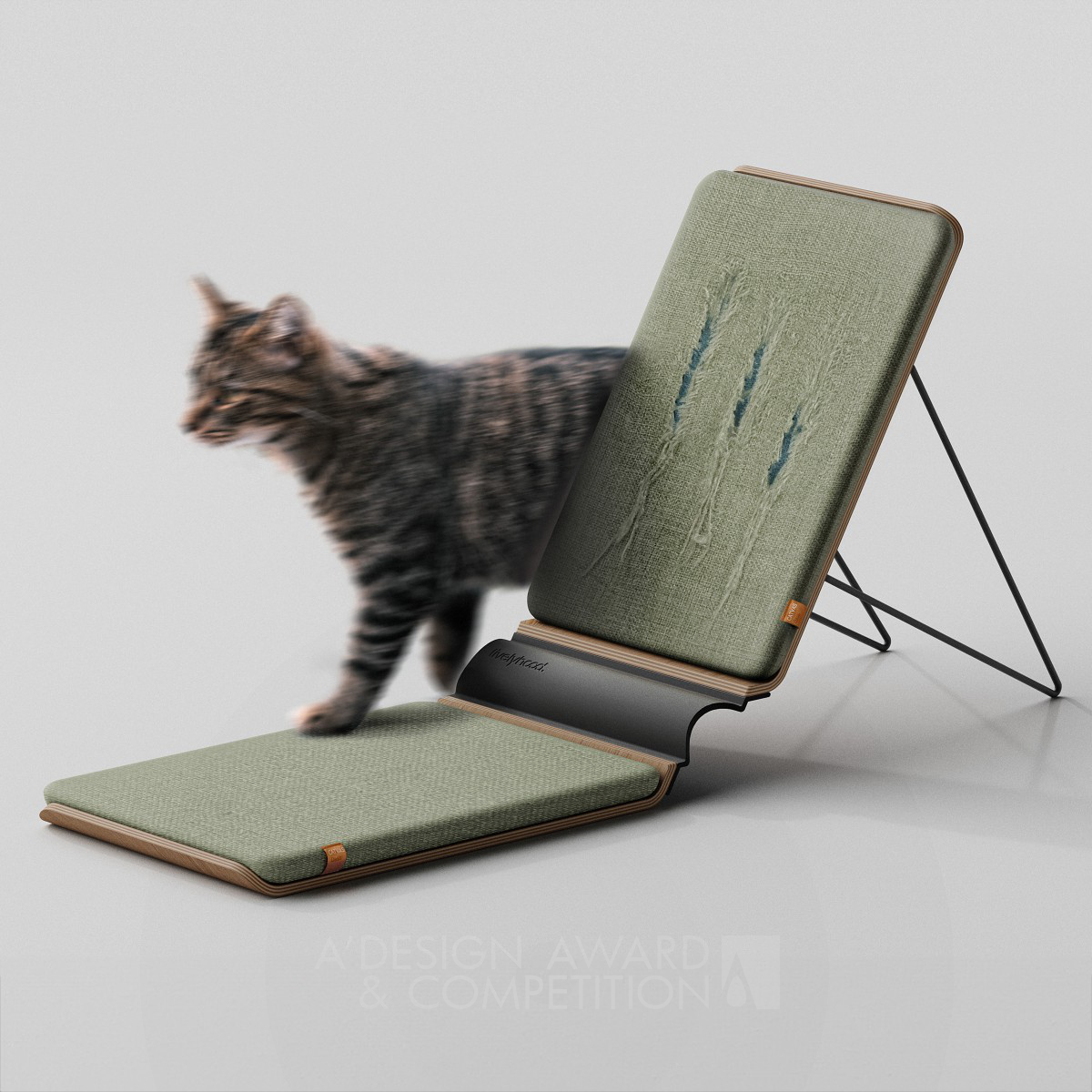 Zhenyang Yan wins Iron at the prestigious A' Pet Care, Toys, Supplies and Products for Animals Design Award with Catvas cat scratching board .