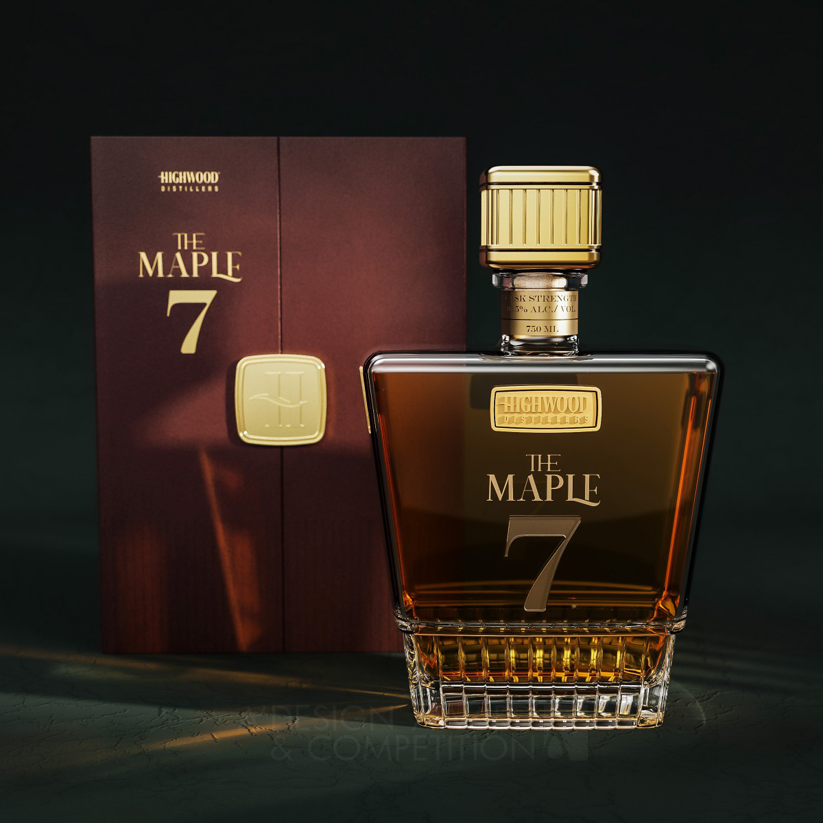 Tiago Russo wins Silver at the prestigious A' Packaging Design Award with The Maple 7 Canadian Rye Whisky.