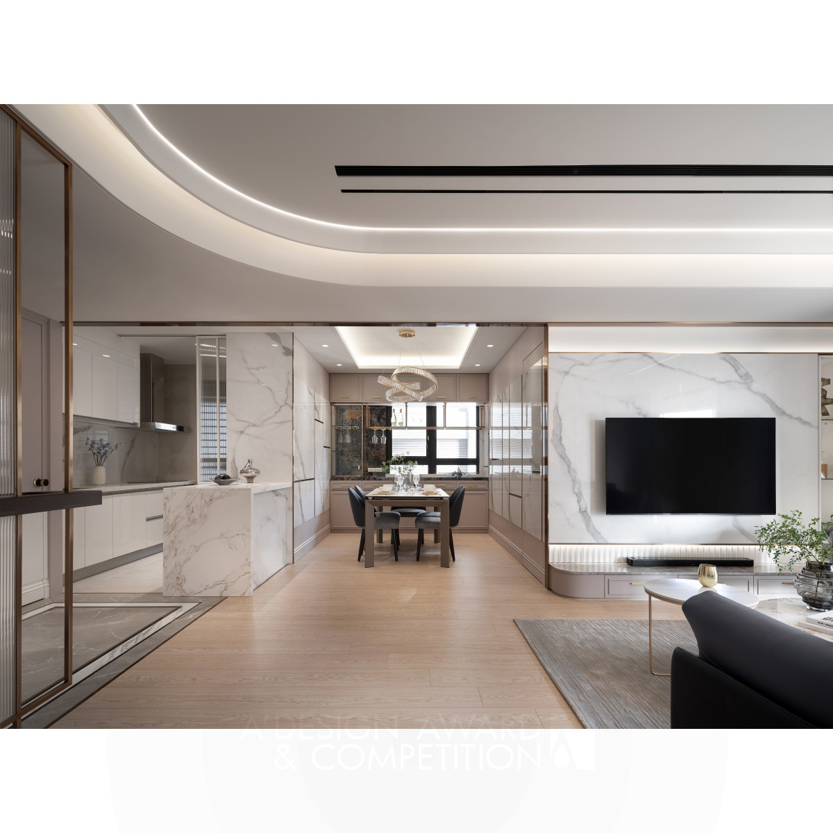 Airy Elegance Residential by Yun Chien,Tsai Bronze Interior Space and Exhibition Design Award Winner 2024 