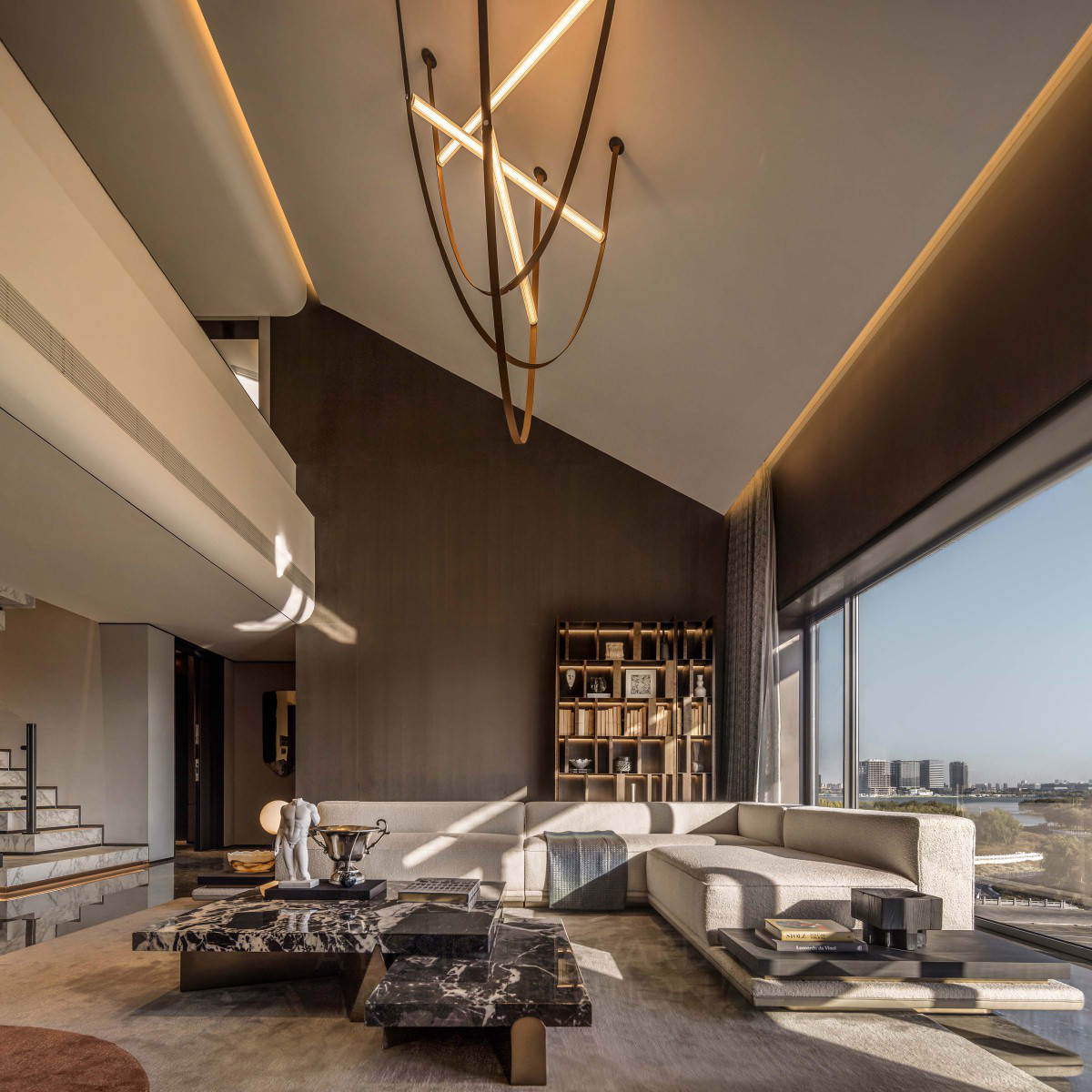 Robin, Wang wins Bronze at the prestigious A' Interior Space, Retail and Exhibition Design Award with Zhengzhou Poly Puyue Duplex Showflat interior design.