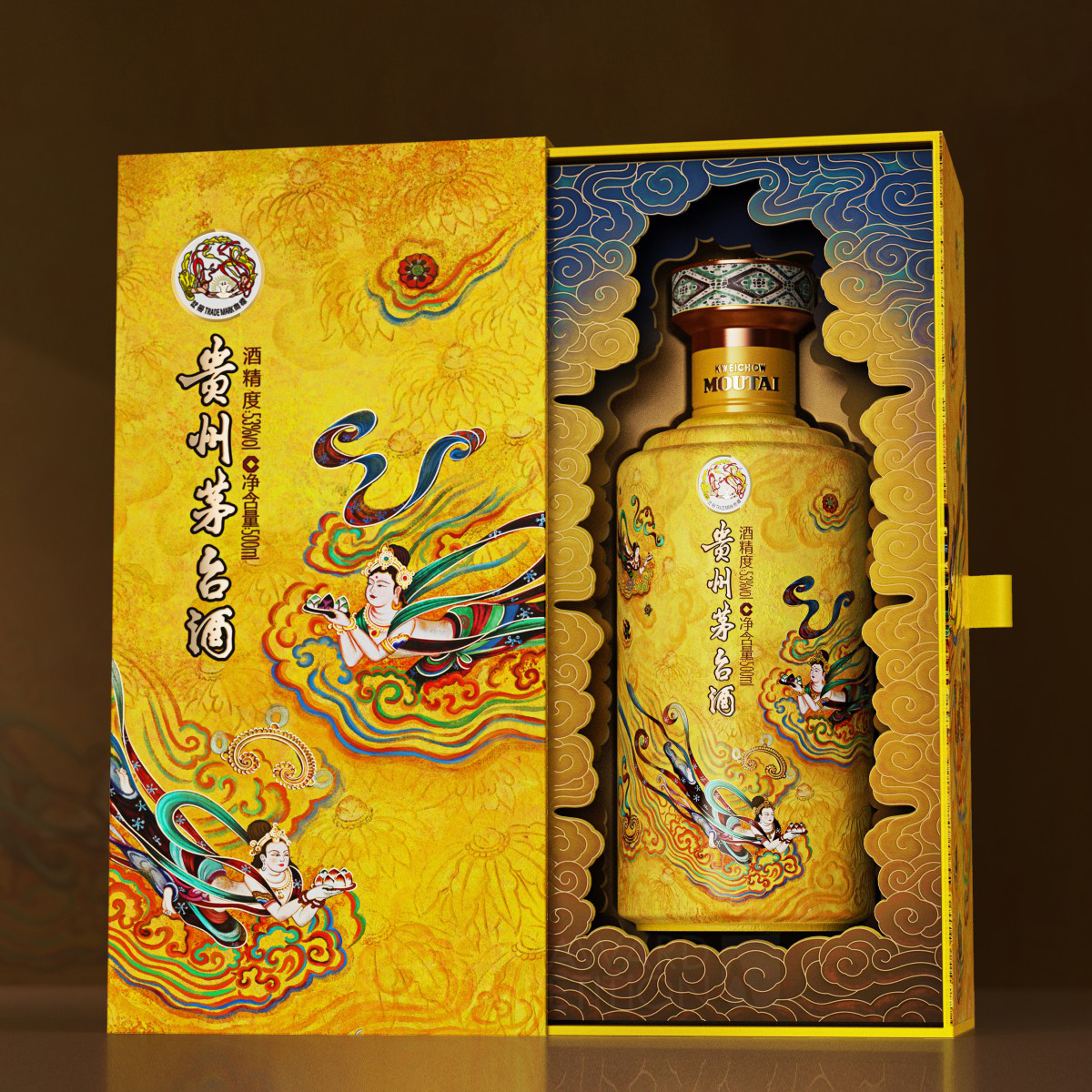 Kweichow Moutai Sanhua Flying Apsaras Baijiu Packaging by Ying Song Brand Design Co   Ltd