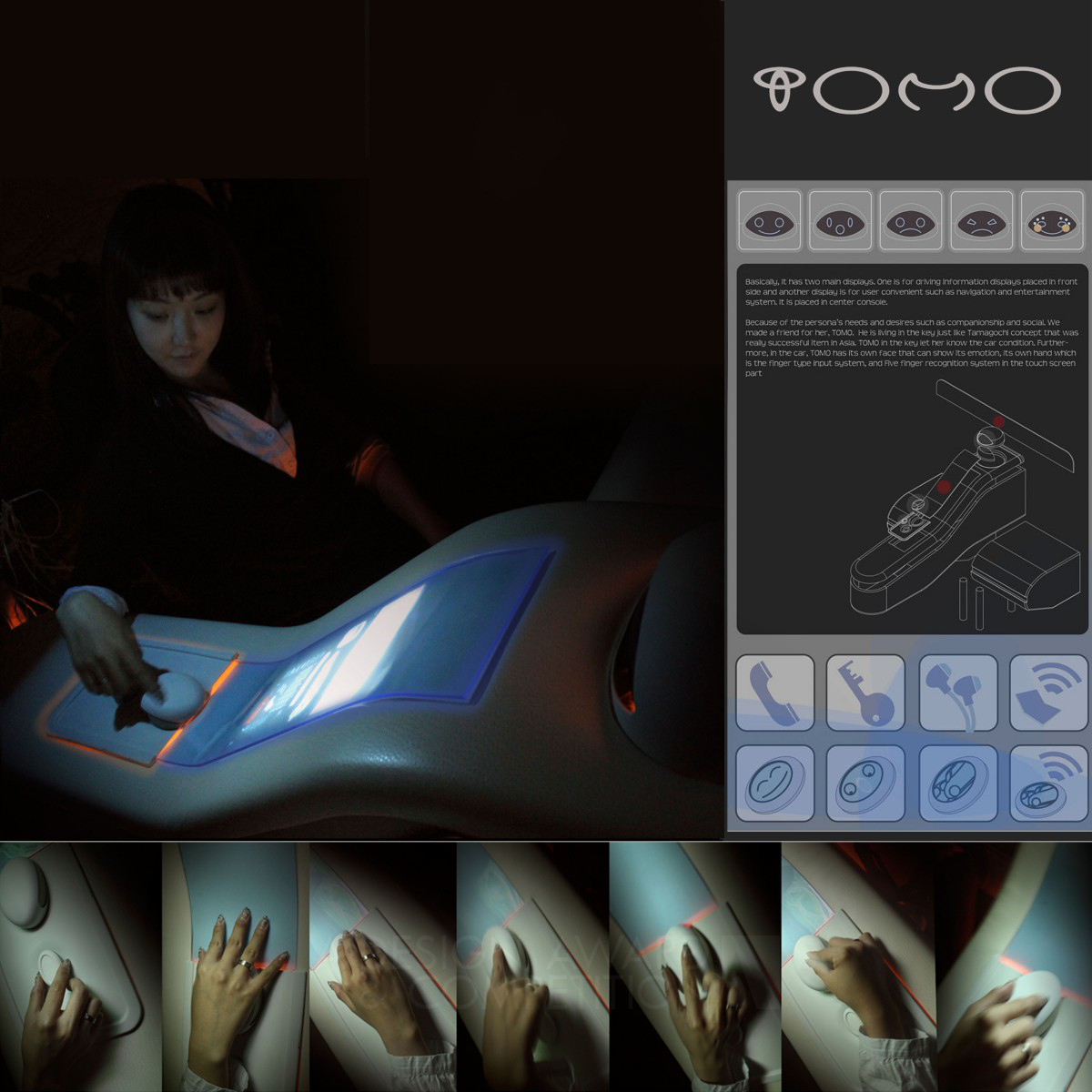 TOMO branding & interface design interface system for future car by Eunice Young Tak