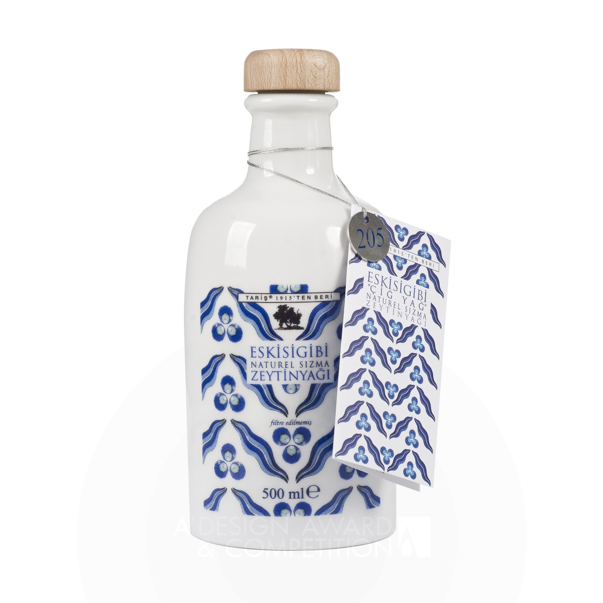 Silver Winner. Çig Yag Olive Oil Bottle by Taris Zeytin A.S