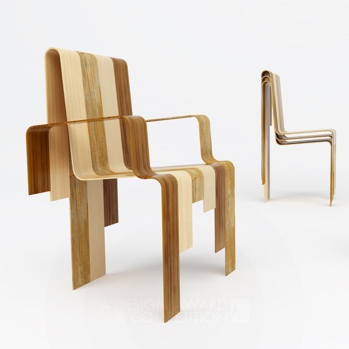 Waterfall Chair and armchair by Jorge Prieto