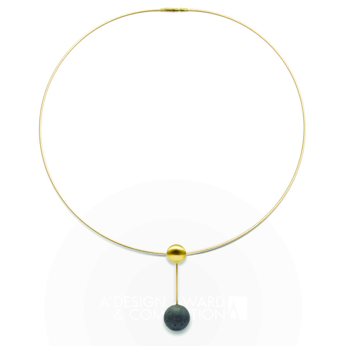 Orbis Gold and Concrete Jewellery  Necklace by Karen Konzuk