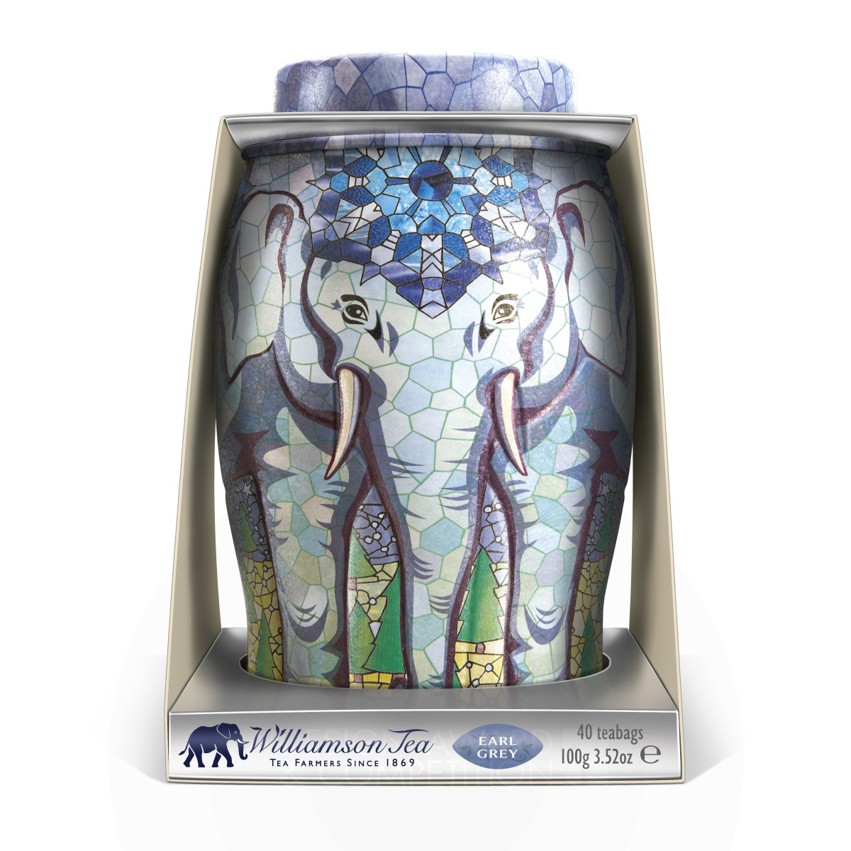 Williamson Tea Elephant Caddies Packaging by Springetts Brand Design