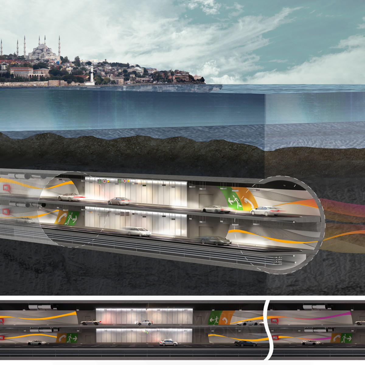 Connecting Eurasia Tunnel and Supporting Buildings by GMW Mimarlik Ltd. Sti Silver Engineering, Construction and Infrastructure Design Award Winner 2015 