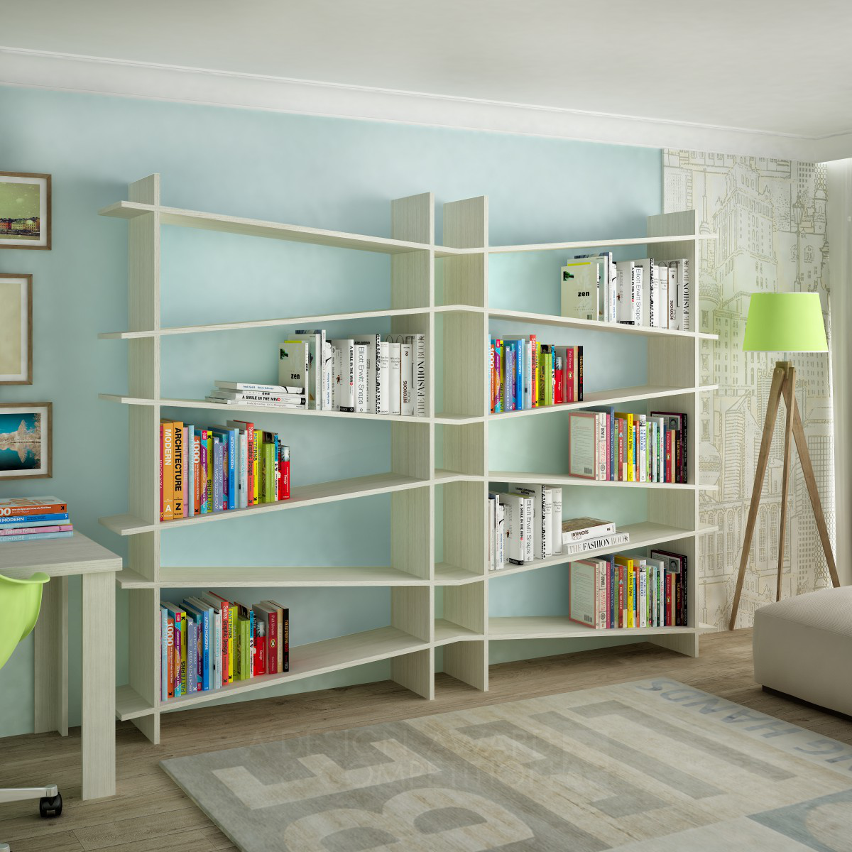 AngledSHELF Bookshelf by Kemal Yıldırım